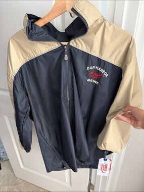 NWT Two-Tone Windbreaker Jacket - Navy & Tan